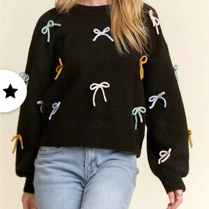 Ambience Adora Cutesy Bow Sweater Top Size Medium